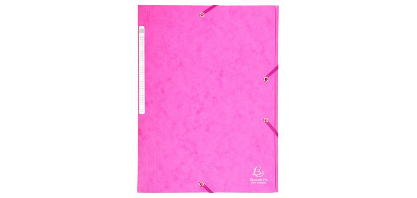 Chemise à élastiques Maxi capacity carte lustrée 425gm2 - A4 - Rose
