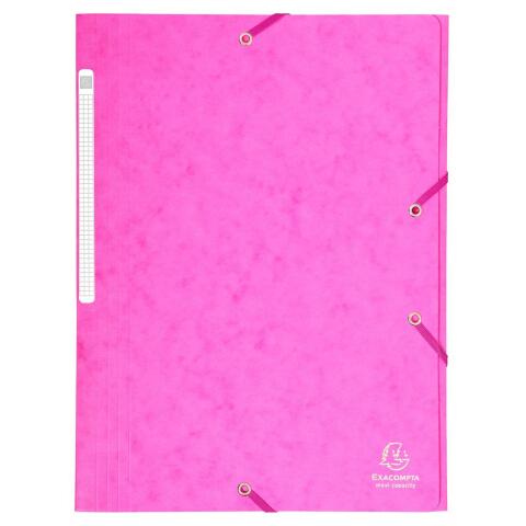 Carpeta Exacompta con gomas Maxi capacity cartulina lustrada 425 grs Nature Future - A4 - Rosa