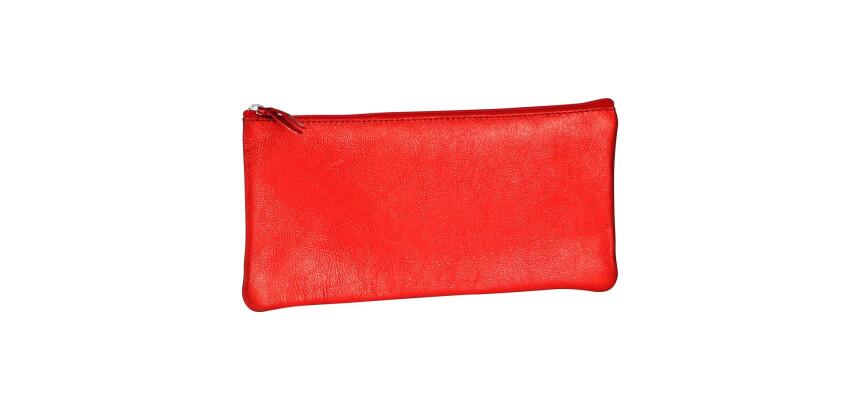 CUIRISÉ - Trousse plate 11x22 cm - Rouge