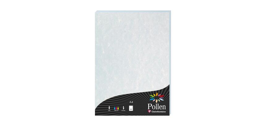 PAPIERS MARBRÉS, Etui de 50 feuilles Pollen 210x297mm 120g/m2 - Bleu marbré