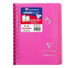 Répertoire reliure intégrale enveloppante Koverbook 9x14cm 100 pages petits carreaux couverture polypropylène transparent - Assortis