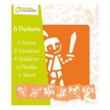Set de 6 pochoirs enfants, Chevaliers - Orange