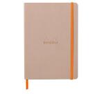 Rhodiarama carnet souple A5 160 pages dot papier ivoire 90g fermeture élastique - Touche de rose