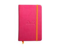 Rhodiarama carnet rigide A6 96 feuilles unies papier ivoire 90 g fermeture élastique. - Framboise