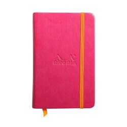 Rhodiarama carnet rigide A6 96 feuilles unies papier ivoire 90 g fermeture élastique. - Framboise