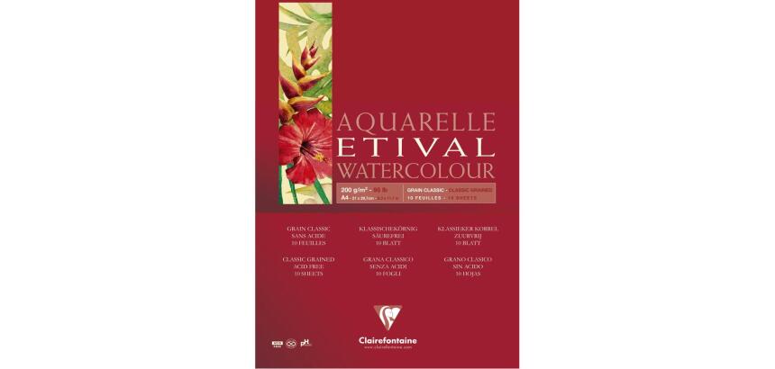 Etival bloc collé 1 côté 10F A4 200g grain classic