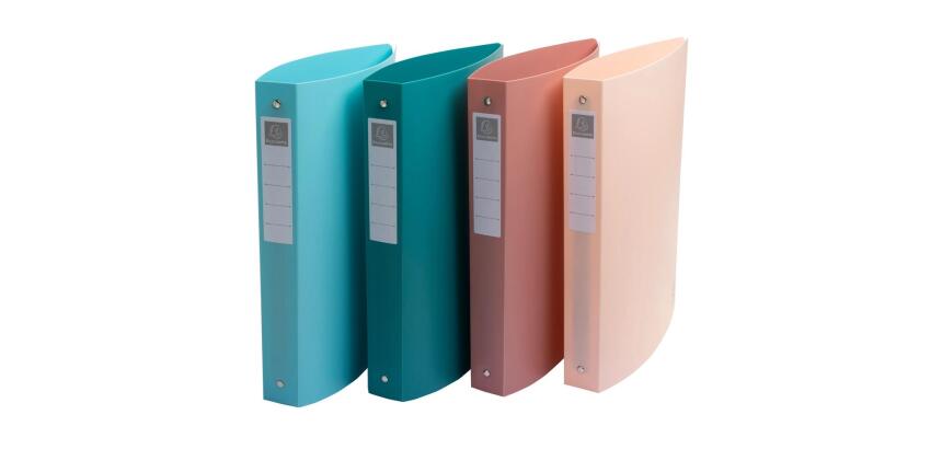 Classeur semi-rigide 4 anneaux PP recyclé Skandi - Couleurs assorties