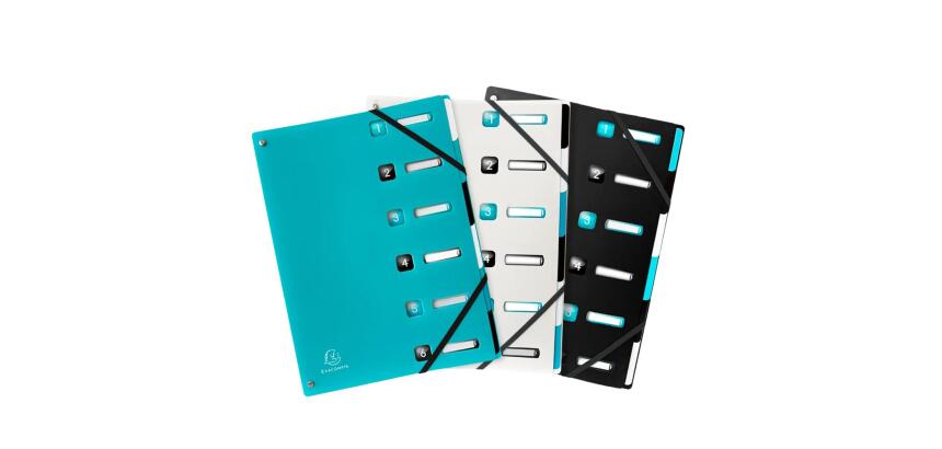 Trieur extensible 6 positions PP recyclé Titane - Couleurs assorties