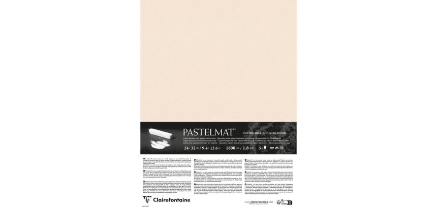 Pastelmat contrecollé 5 feuilles 24x32cm - Beige