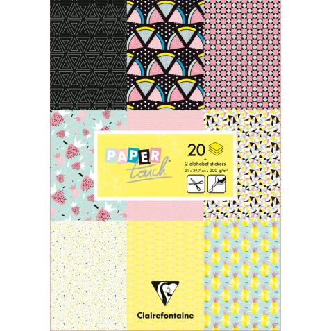 PAPIERS IMPRIMÉS, Bloc de 20 feuilles 200g/m2 au format 21x29,7cm - Fruits - Multicolore