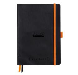 Rhodiarama Goalbook souple A5 240 pages petits carreaux 5x5 papier ivoire 90g - Noir