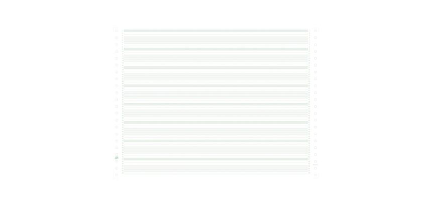 "2000 feuilles de listing zoné vert 380x11"" 1pli Bandes Caroll Non Détachables 70g"