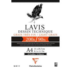 Clairefontaine Lavis Technique Paper Pad - A4 - 10 Sheets - 200gsm