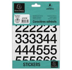 Exacompta, Packung mit selbstklebenden, schwarzen Zahlen 0-9 30 mm - Schwarz