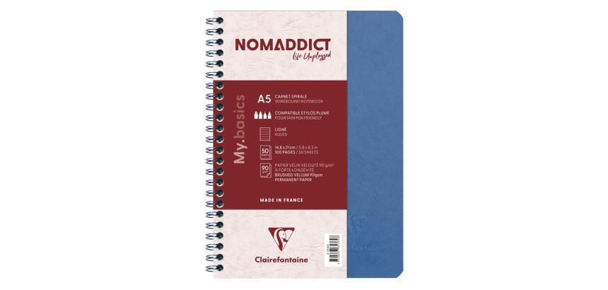 Cahier reliure intégrale Age Bag A5 100 pages ligné - Bleu