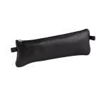 CUIR NOIR Trousse plate 22x6 cm. - Noir