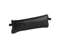 CUIR NOIR Trousse plate 22x6 cm. - Noir