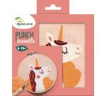 Punch Needle, Licorne - Rose