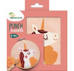 Punch Needle, Licorne - Rose