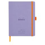 Rhodiarama Meeting A5+ 160 pages microperforé papier blanc 90g avec élastique + porte-stylo - Iris