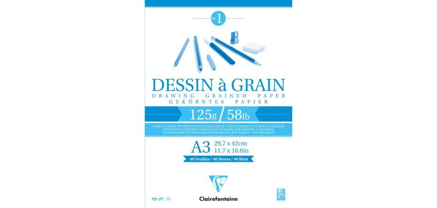 Dessin à Grain bloc collé 40F A3 125g