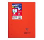 Bloc de cours agrafé grand côté Koverbook A4+ 160 pages détachables perforé 4 trous petits carreaux + marge couverture polypropylène transparent - Assortis