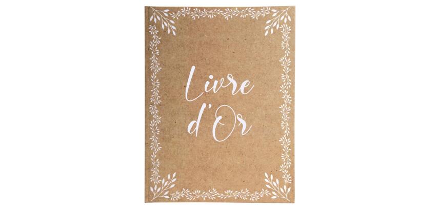 Guestbook 100 pages gold edge 27 x 22 cm Kraft