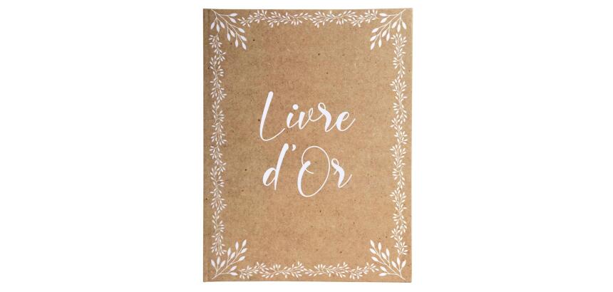 Livre d'or 100 pages tranche or - Format 27x22cm - KRAFT