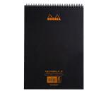 Bloc reliure intégrale Rhodia Classic 21x29,7 cm 80 feuillets ligné microperforé 80g - Noir