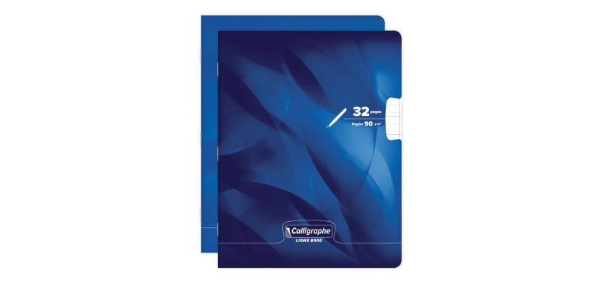 Cahier d'écriture piqué 8000 CARTE 17x22 cm 32 pages double ligne 3 mm + interligne verticale 90 g - Assortis