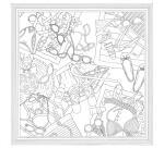 Carré 100% soie - 90x90cm La plage - Blanc