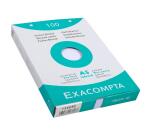 Pk 100 Exa Record Cards 148/200 Sq White - White