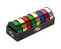 Plat. 8 bobinots métal. 10mx25mm, ass.