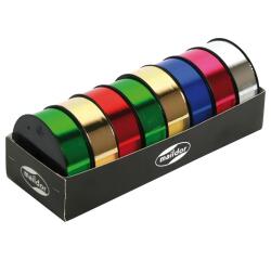 Plat. 8 bobinots métal. 10mx25mm, ass.