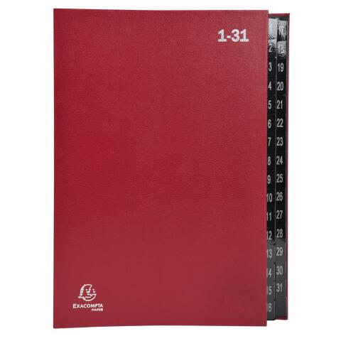 Clasificadores Ordonator ® lomo extensible pestañas impresas Clasifi cadores economicos - Tamaño: 25x33 cm para: A4 - Rojo