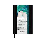Rhodia Touch Watercolor Book accordéon, papier grain fin 100% coton 300g - A6 portrait, 32 pages - Noir