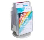 Distributeur de prospectus tourniquet de table 6 Compartiments A4 - Cristal