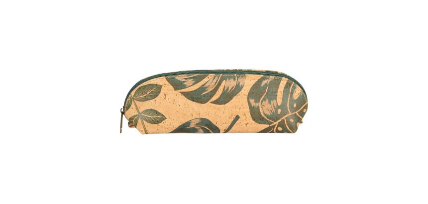LIÈGE Petite trousse ovale certifiée VEGAN 16x5x6 cm palmier