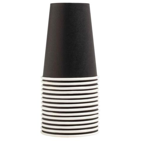 Vasos de cartón sin plástico - 20 cl - Ø 7 cm - Negro