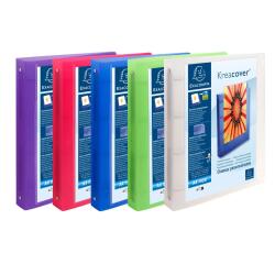 Classeur 4 anneaux plastifié Exacompta Kreacover®personnalisable A4 maxi - Dos 4 cm couleurs assorties