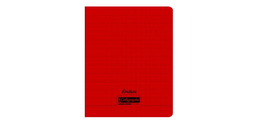 Cahier d'écriture piqué 8000 POLYPRO 17x22 cm 32 pages DL 3mm IV 90 g - Rouge