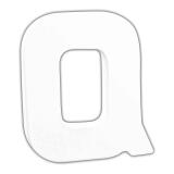 Petite lettre Q 12cm - Blanc