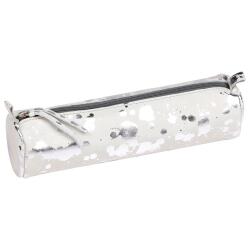 COSMICUIR LISSE Trousse ronde Ø5,5x22cm - Argent