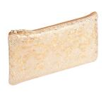 CÉLESTE CUIR Trousse plate 11x22 cm Lazer Or
