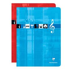 Cahier Musique & Chant piqué 24x32cm 48 pages grands carreaux Couleur aléatoire - Assortis