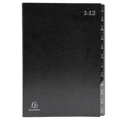 Clasificadores Ordonator ® lomo extensible pestañas impresas Clasifi cadores economicos - Tamaño: 25x33 cm para: A4 - Negro