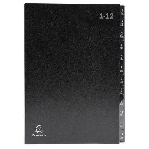 Clasificadores Ordonator ® lomo extensible pestañas impresas Clasifi cadores economicos - Tamaño: 25x33 cm para: A4 - Negro