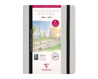 Etival Aquarelle carnet cousu 24F 21x16cm 300g grain fin (papier buvard) - Gris