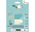 Kit à broder broches fleurs - Bleu