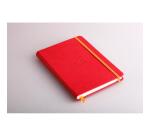 Rhodiarama carnet rembordé rigide A5 192 pages ligné papier ivoire 90g fermeture élastique - Coquelicot